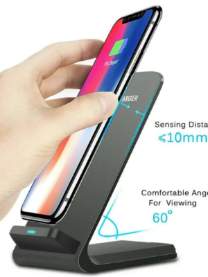 15W Qi Wireless Charging Stand Compatible for Compatible with iPhone 15/14/13/12 Series, Galaxy S23/S22/S21/S20/Note20 Series, OnePlus 9/9 Pro_Black